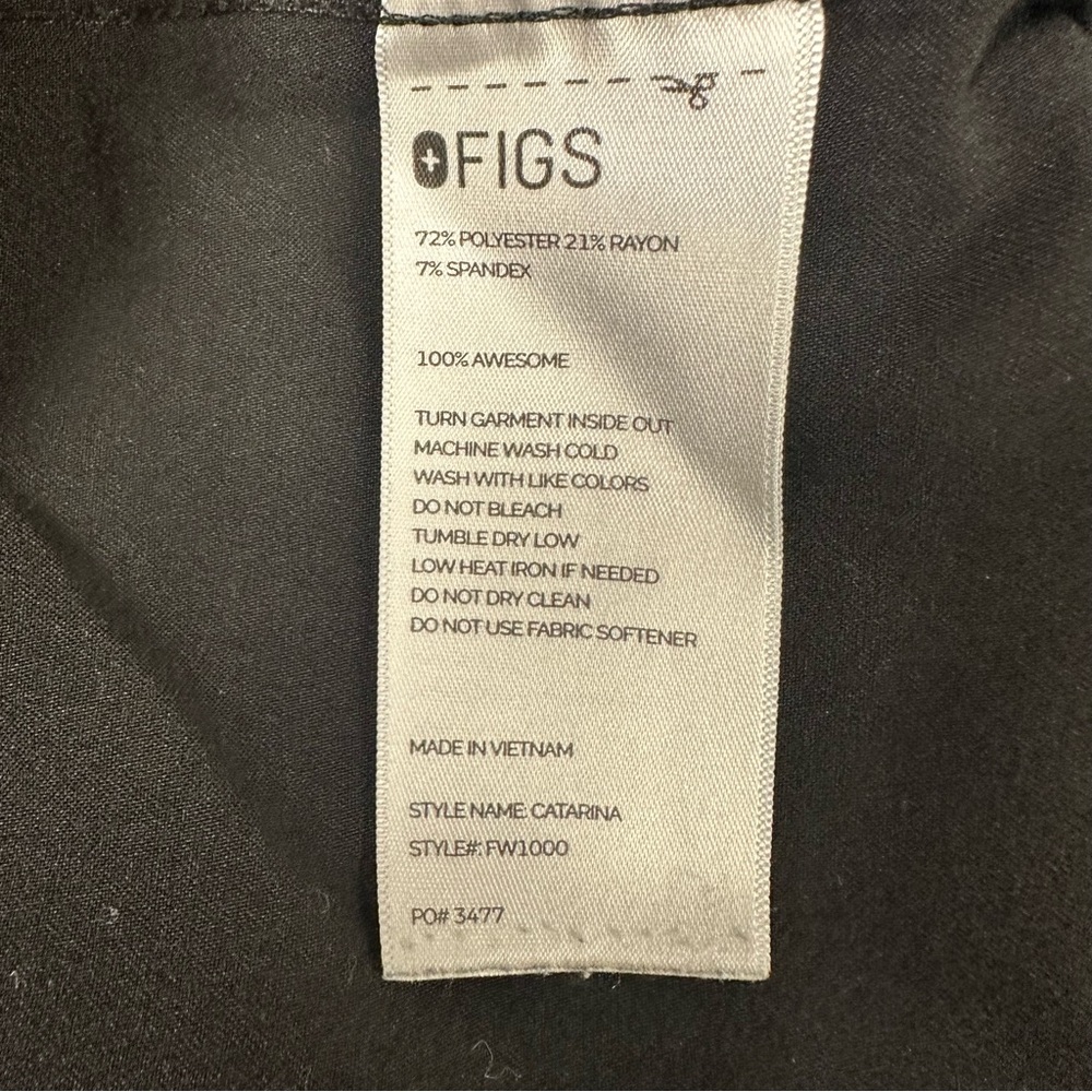 Figs Technical Collection Black FionX Scrub Top Size XL - Picture 4 of 5
